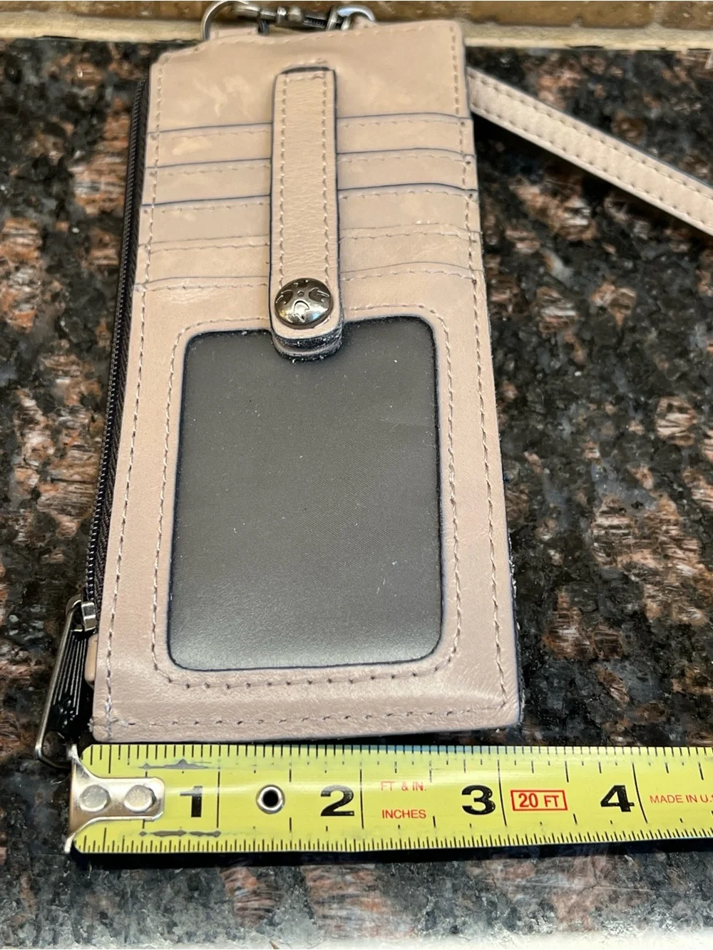 Patricia Nash Leather Alanna Card Wallet Wristlet in Stone